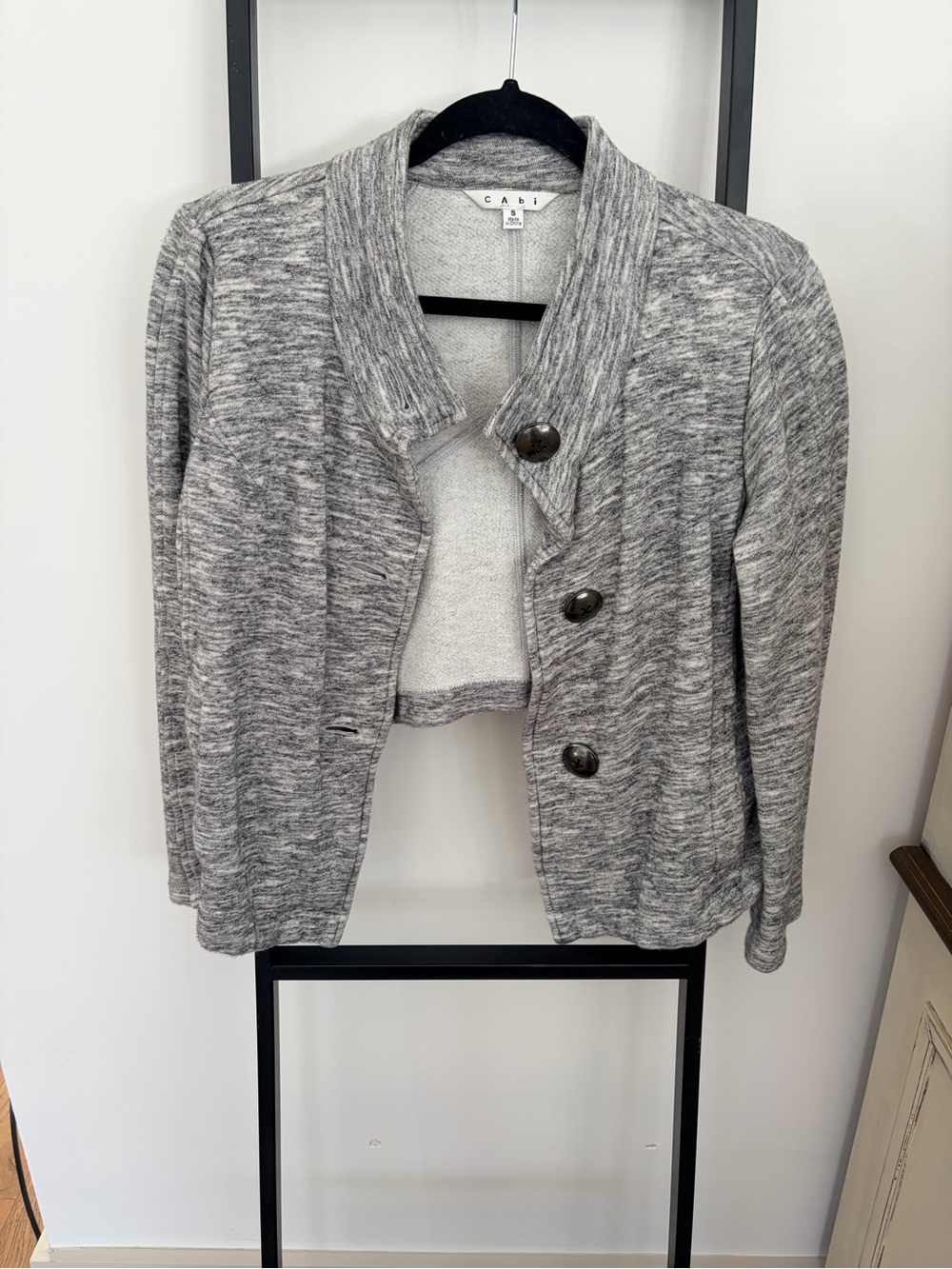CAbi Light Gray Marled Knit Jacket